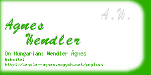 agnes wendler business card