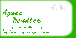 agnes wendler business card